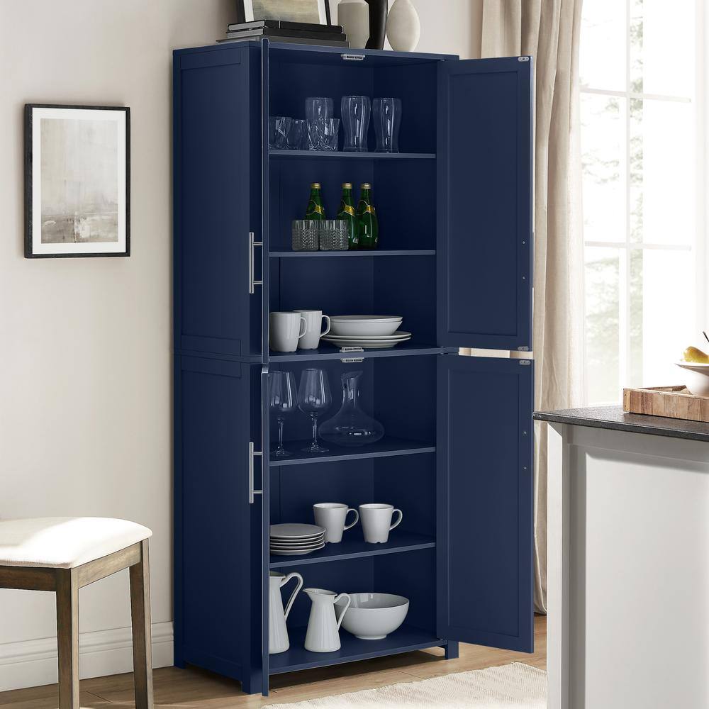 Alt View 6. Crosley Furniture - Savannah Tall Kitchen Storage Pantry - Navy.