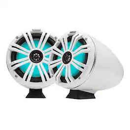 KICKER - KMFC8 8" Flat-Mount Marine Can Speakers - Pair - White