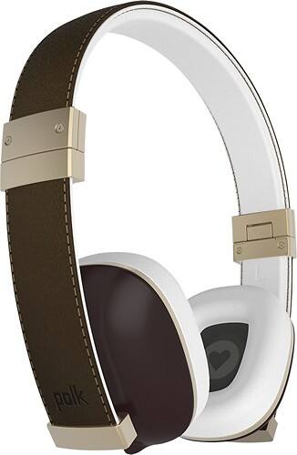 Angle Standard. Polk - Hinge On-Ear Headphones - Brown.