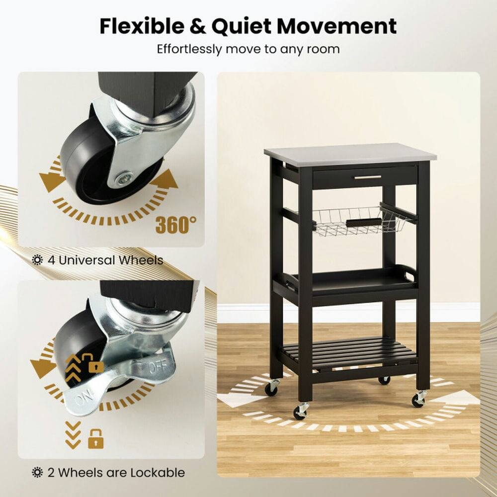 Flexible & Quiet Movement  
Effortlessly move to any room  

360°  

4 Universal Wheels  

2 Wheels are Lockable