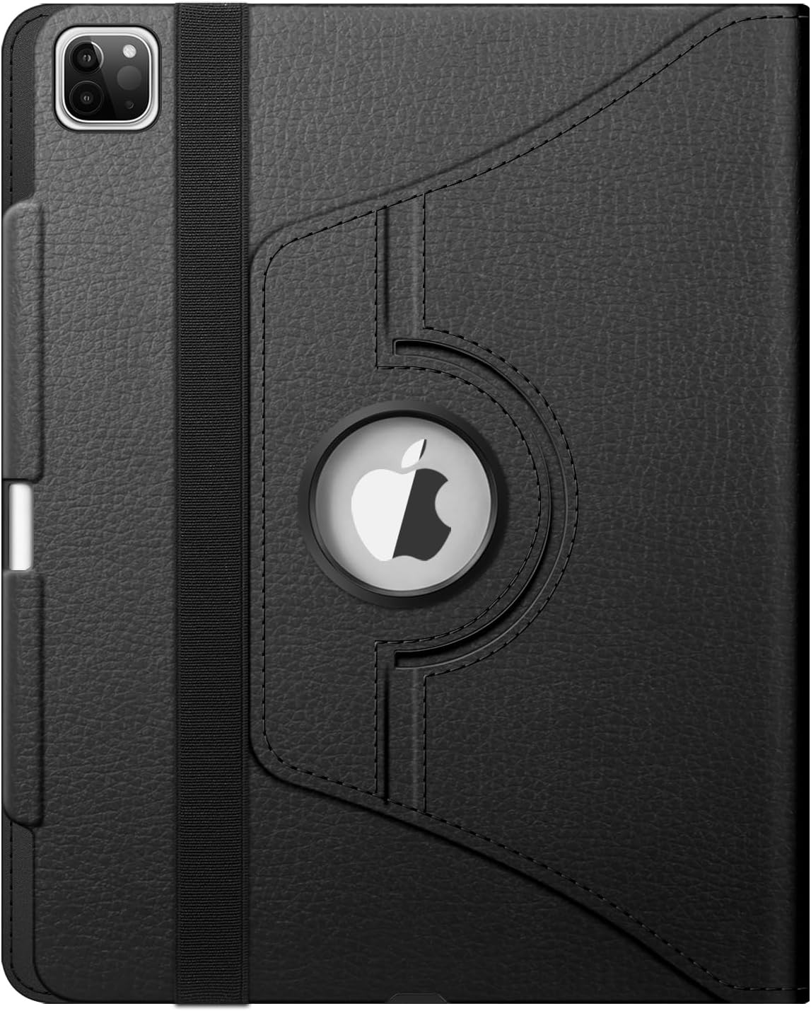Alt View 4. Fintie - Rotating Case for iPad Pro 12.9 6th/5th/4th/3rd Generation 360° Swivel Stand Shockproof Protective Cover Sleep/Wake - Black.