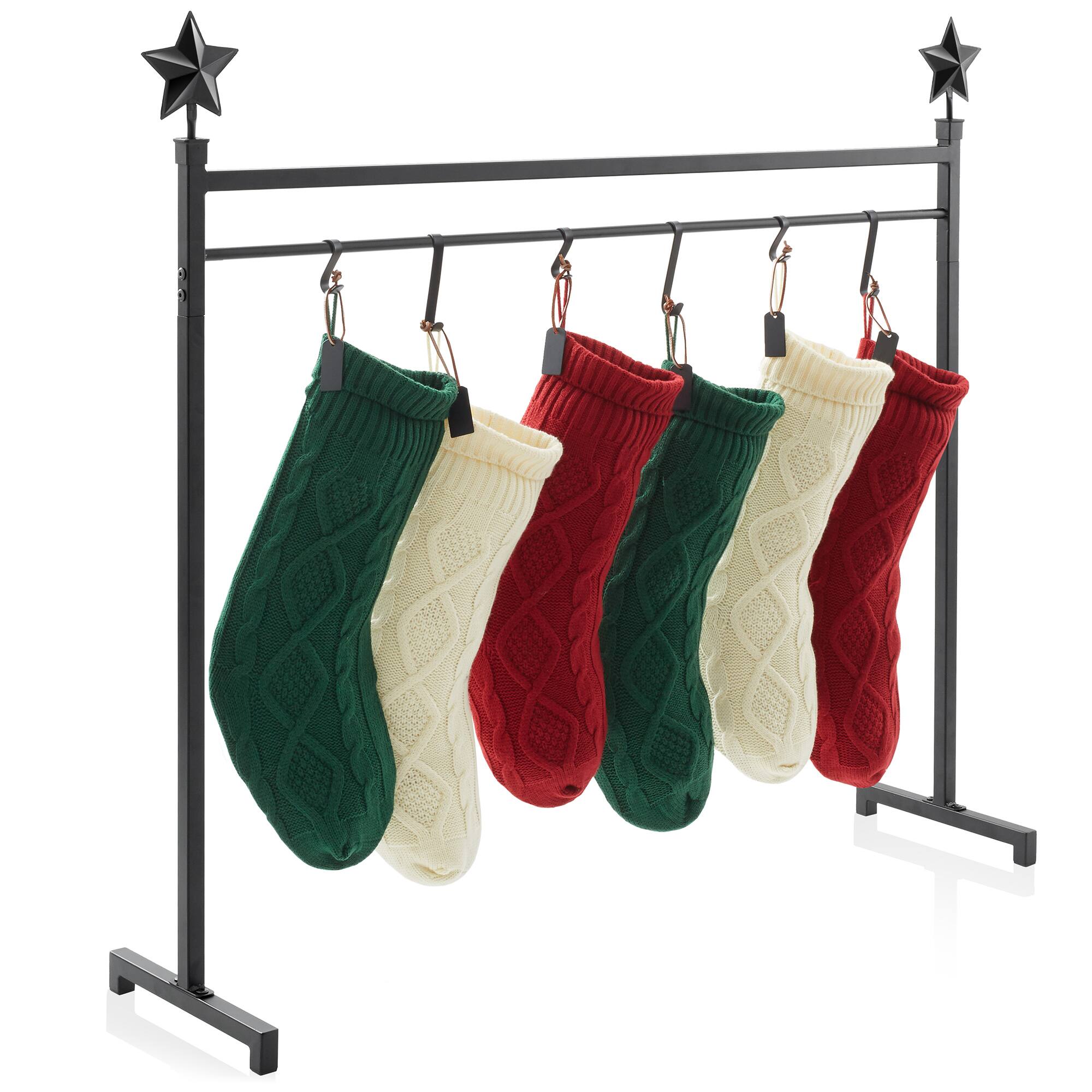 Front. Casafield - 3-ft Christmas Stocking Holder Stand - Holiday Decor Display - Black - Black.