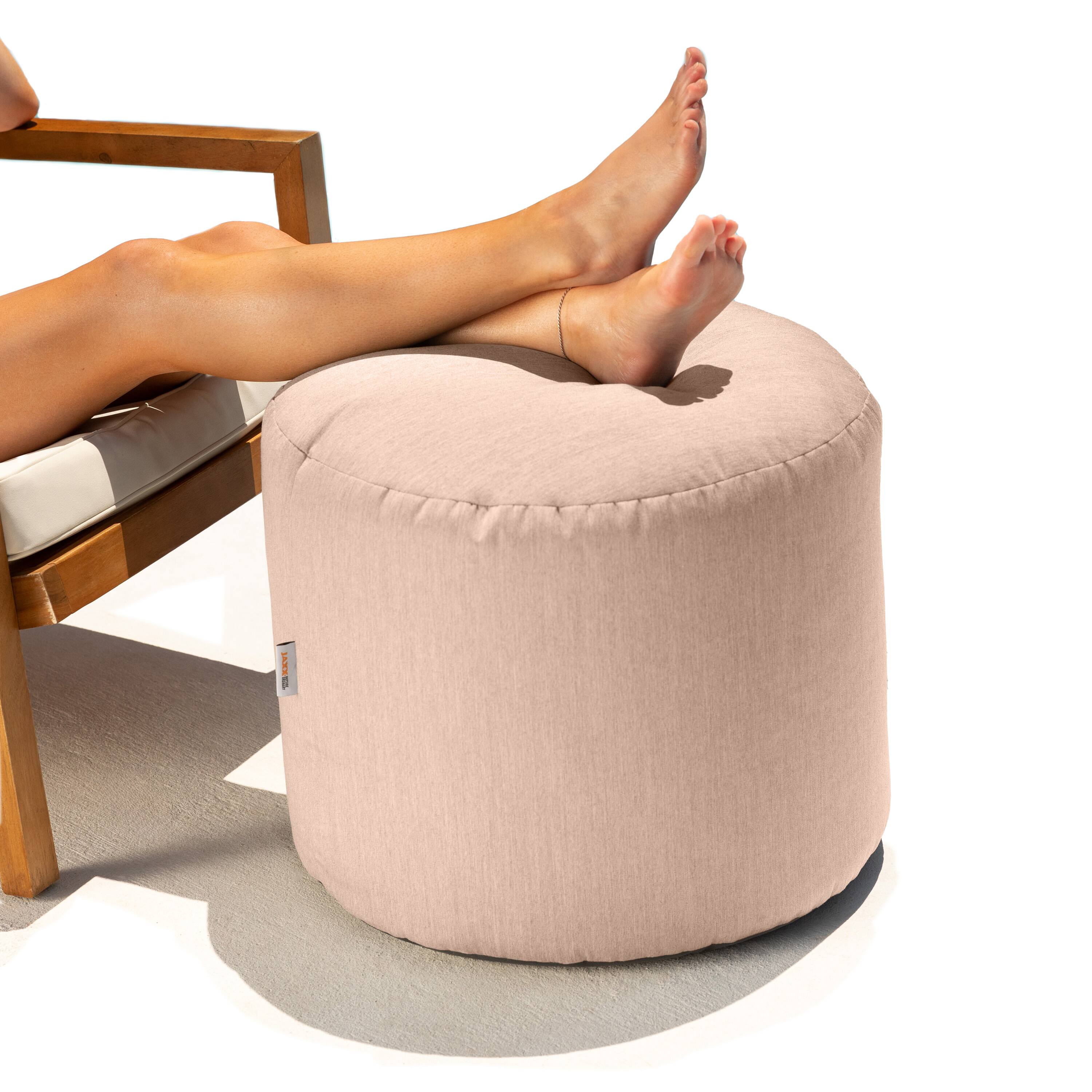 Alt View 1. Jaxx - Jaxx Spring Indoor / Outdoor Bean Bag Pouf Ottoman, Sunbrella Petal - Petal.