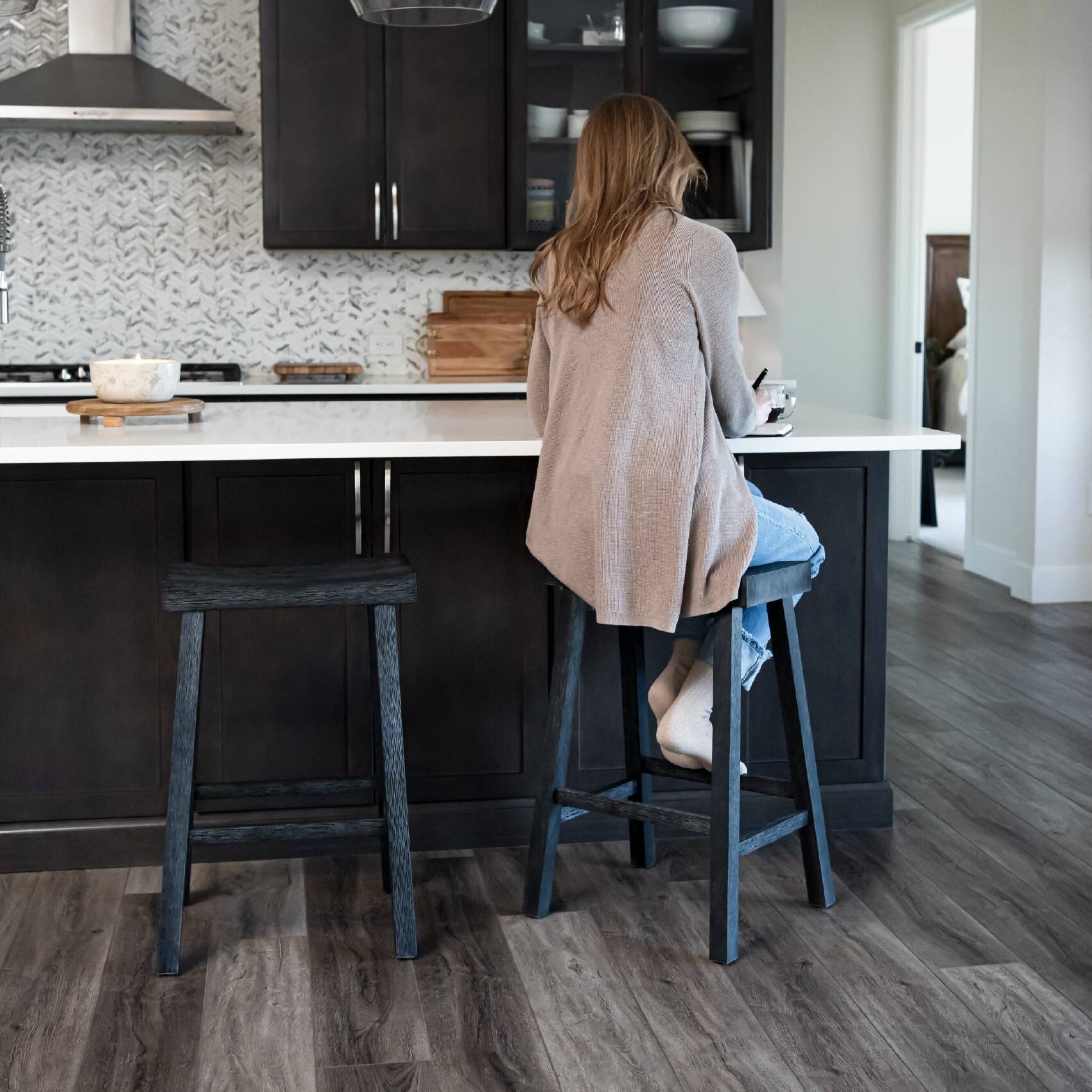 Alt View 2. Maven Lane - 27" Vincent Counter Stool in Antiqued Black Finish - Antiqued Black.