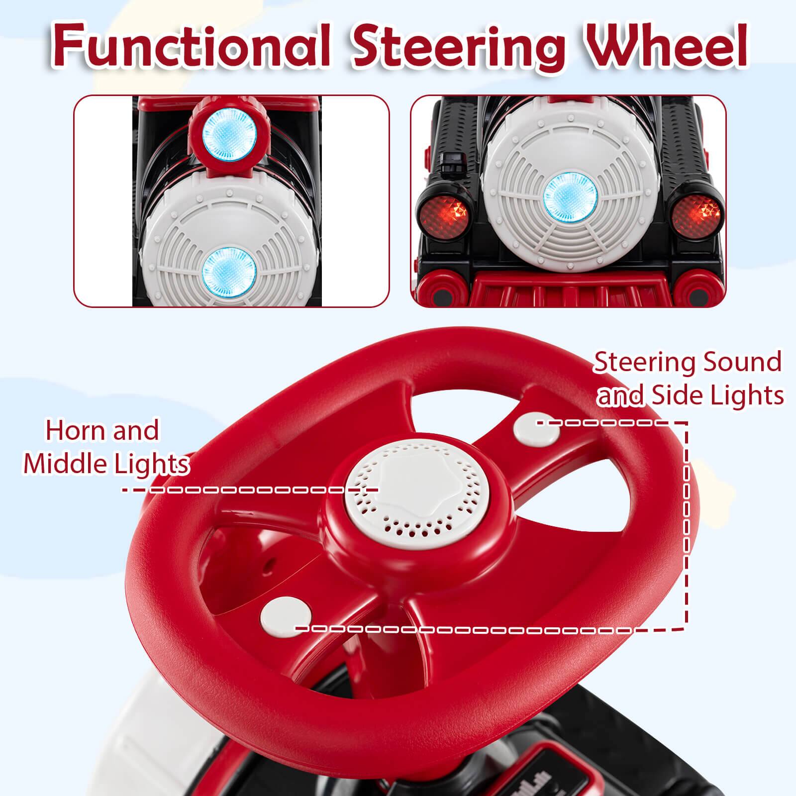 Functional Steering Wheel

- Horn and Middle Lights
- Steering Sound and Side Lights