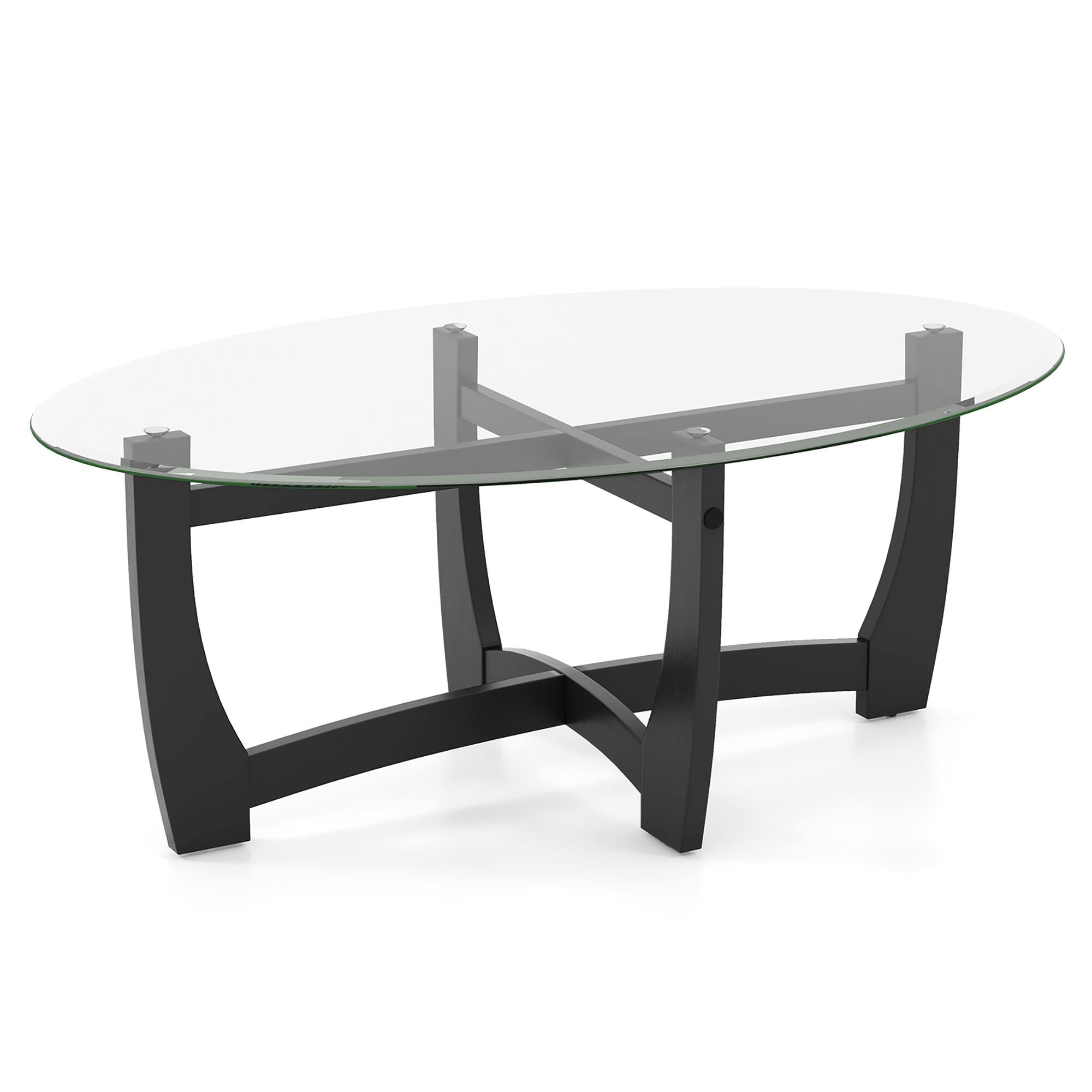 Alt View 9. Gymax - Gymax Coffee Table Modern Accent Tea Table w/ Rubber Wood Bentwood Structure - Black.