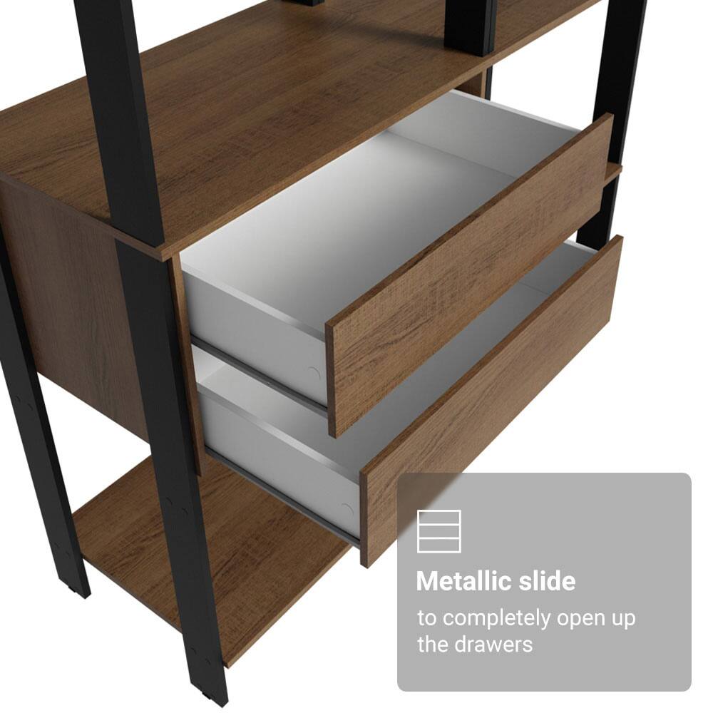 Metallic slide to completely open up the drawers