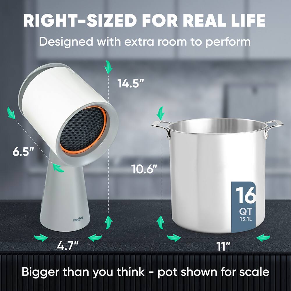RIGHT-SIZED FOR REAL LIFE  
Designed with extra room to perform  

14.5"  
6.5"  
10.6"  
16 QT 15.1L  
4.7"  
11"  

Bigger than you think - pot shown for scale