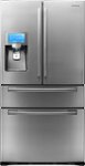 Front Standard. Samsung - 28.0 Cu. Ft. French Door Refrigerator with LCD Touch Screen and Apps - Stainless-Steel.