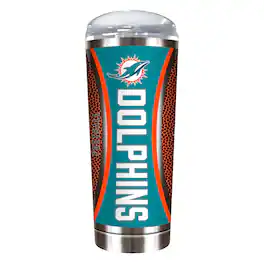 Great American Products - Miami Dolphins 18oz. Roadie Game Ball Tumbler - Brown