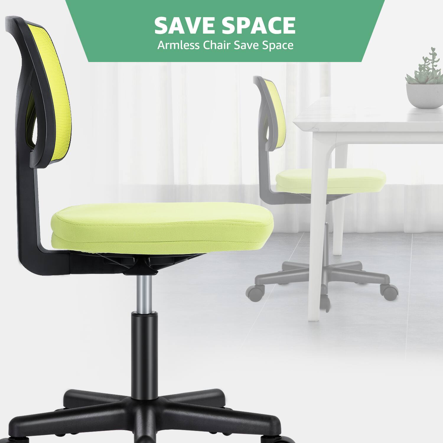 Sweetcrispy Ergonomic Low Back Mesh Armless Swivel Office Chair ...
