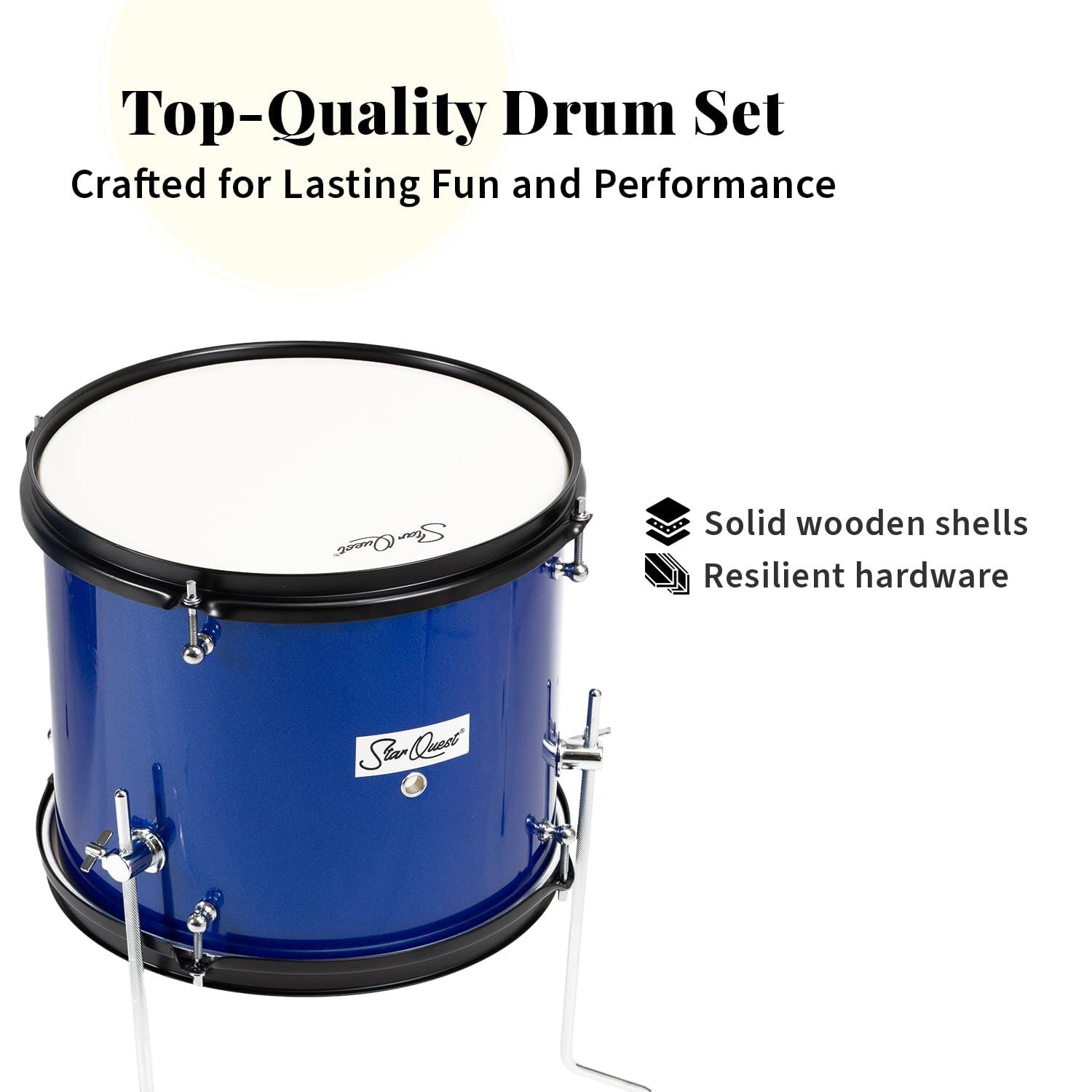 Top-Quality Drum Set  
Crafted for Lasting Fun and Performance  

- Solid wooden shells  
- Resilient hardware