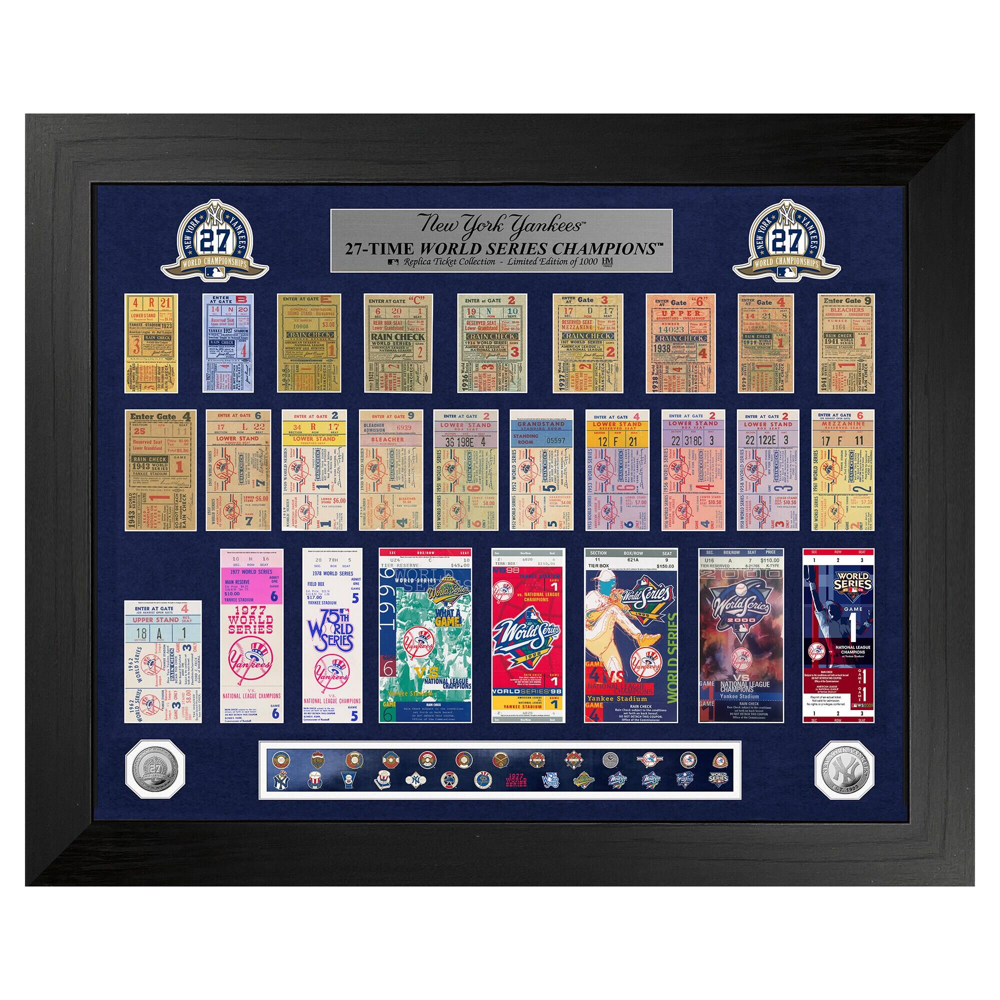 New York Yankees World Series Deluxe Silver Coin and Ticket Collection