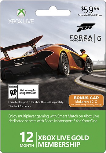  Microsoft - Xbox Live 12 Month Gold Membership - Forza 5