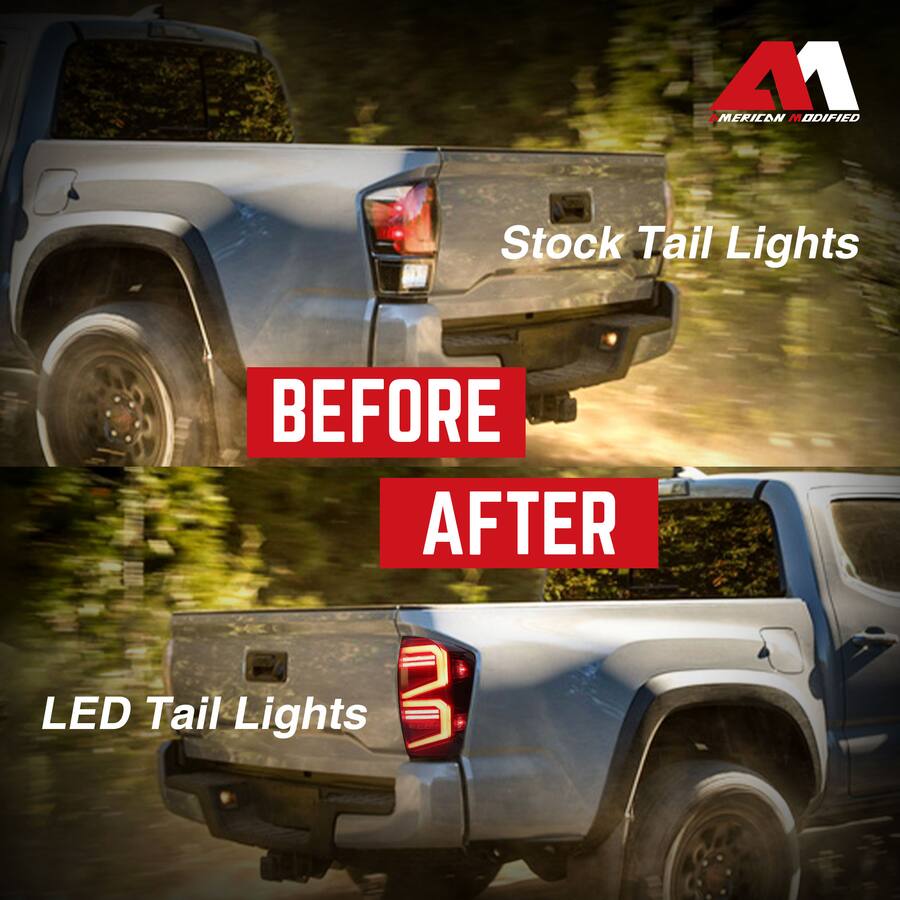 To20 Rear Light AMERICAN MODIFIED Smoked LED Tail Lights for 2016 to 2023 Toyota Tacoma ...