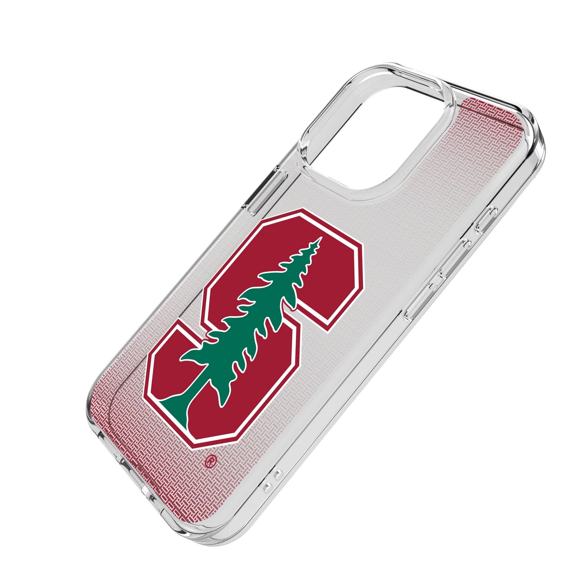 Alt View 1. Keyscaper - Stanford Cardinal Linen Logo iPhone Clear Case - 15 - Multicolor.