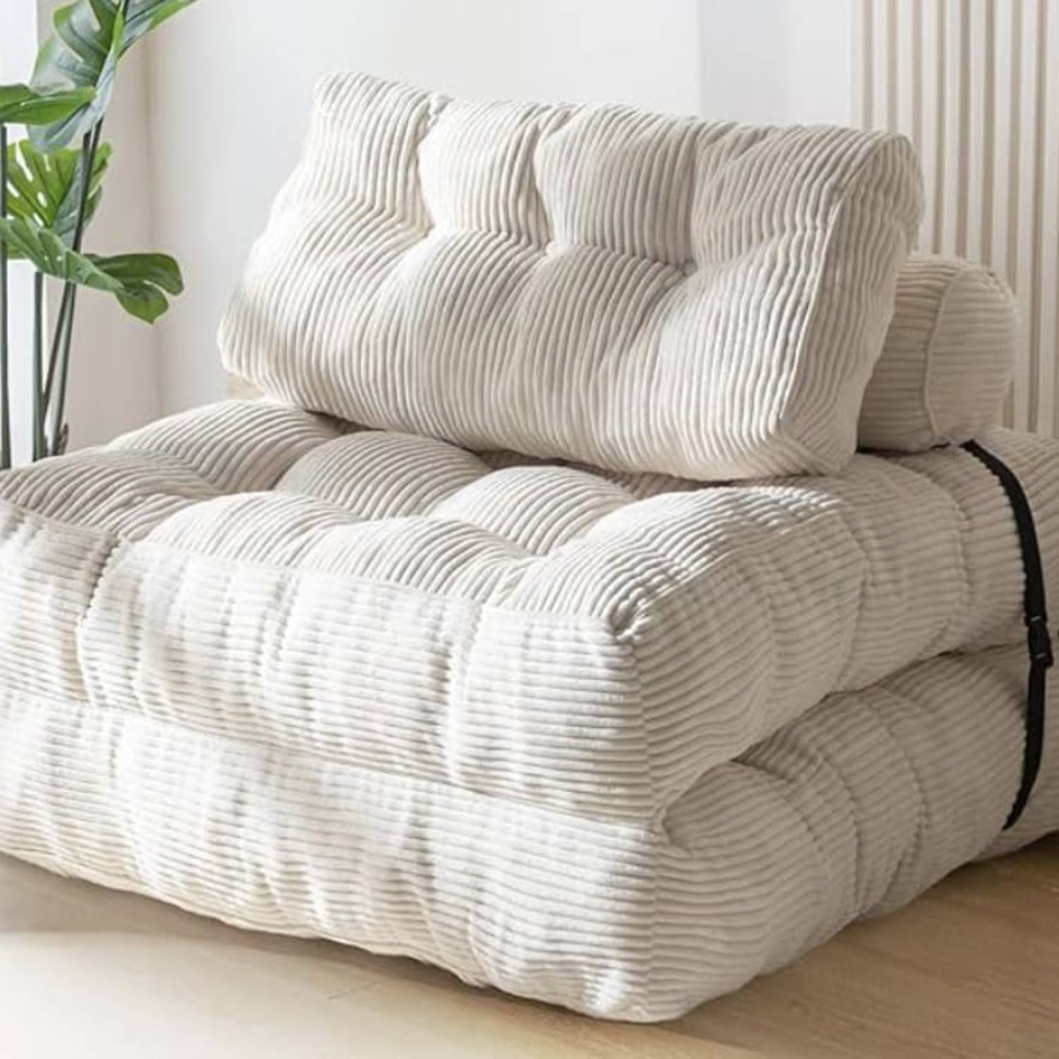 Front. GARVEE - Portable Foldable Sofa Bed, Convertible Sleeper Chair and Mattress, Beige - Beige.