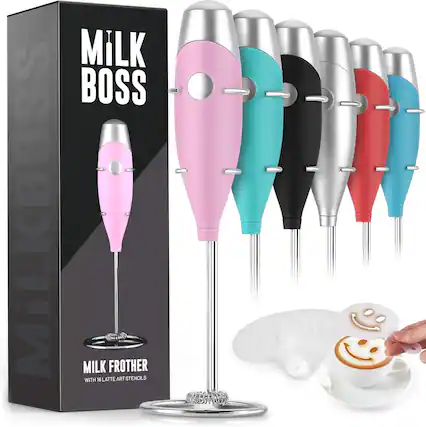 Milk Boss
Milk Frother
With 16 Latte Art Stencils