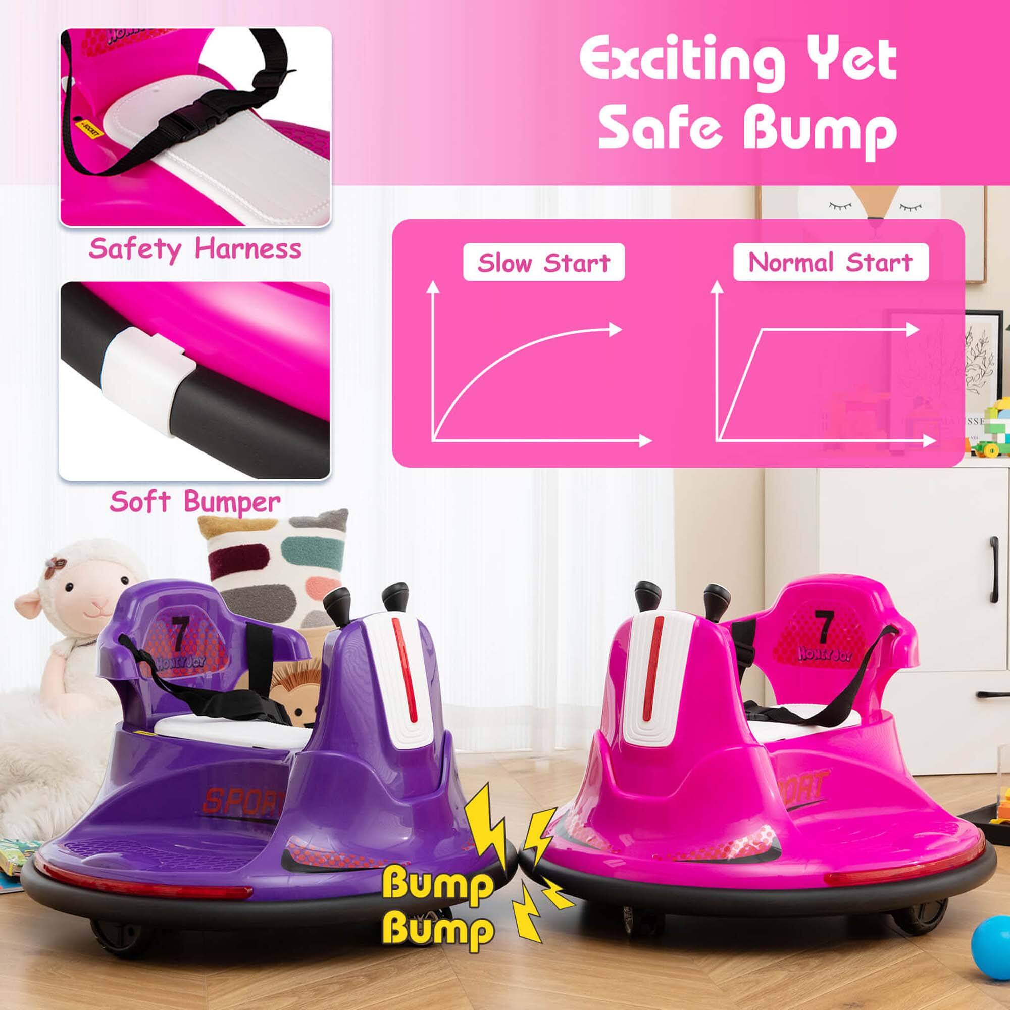 Exciting Yet Safe Bump

Safety Harness

Soft Bumper

Slow Start

Normal Start

Bump Bump