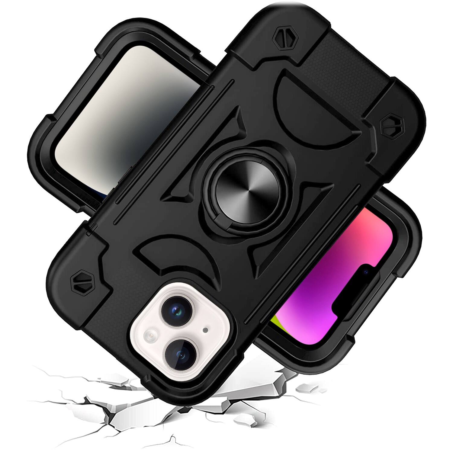 Alt View 14. SaharaCase - DualShock Case for Apple iPhone 14 Plus - Black.