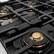 Left. ZLINE - ZLINE Autograph 30 in. Satin Steel Classic Built-In Gas Cooktop with 4 DuoPro Burners and Gold Accents (PCRTSZ-30-G) - Stainless Steel.