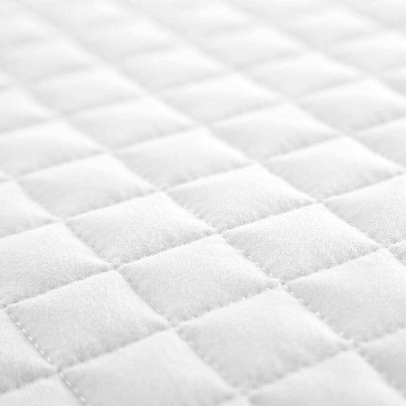 Back. Hivvago - Full/Queen Lightweight White Ultra Soft 3-Piece Microfiber Quilt Set - White.