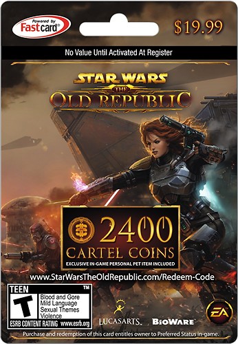 Best Buy Ea Star Wars The Old Republic 2400 Cartel Coins Card For