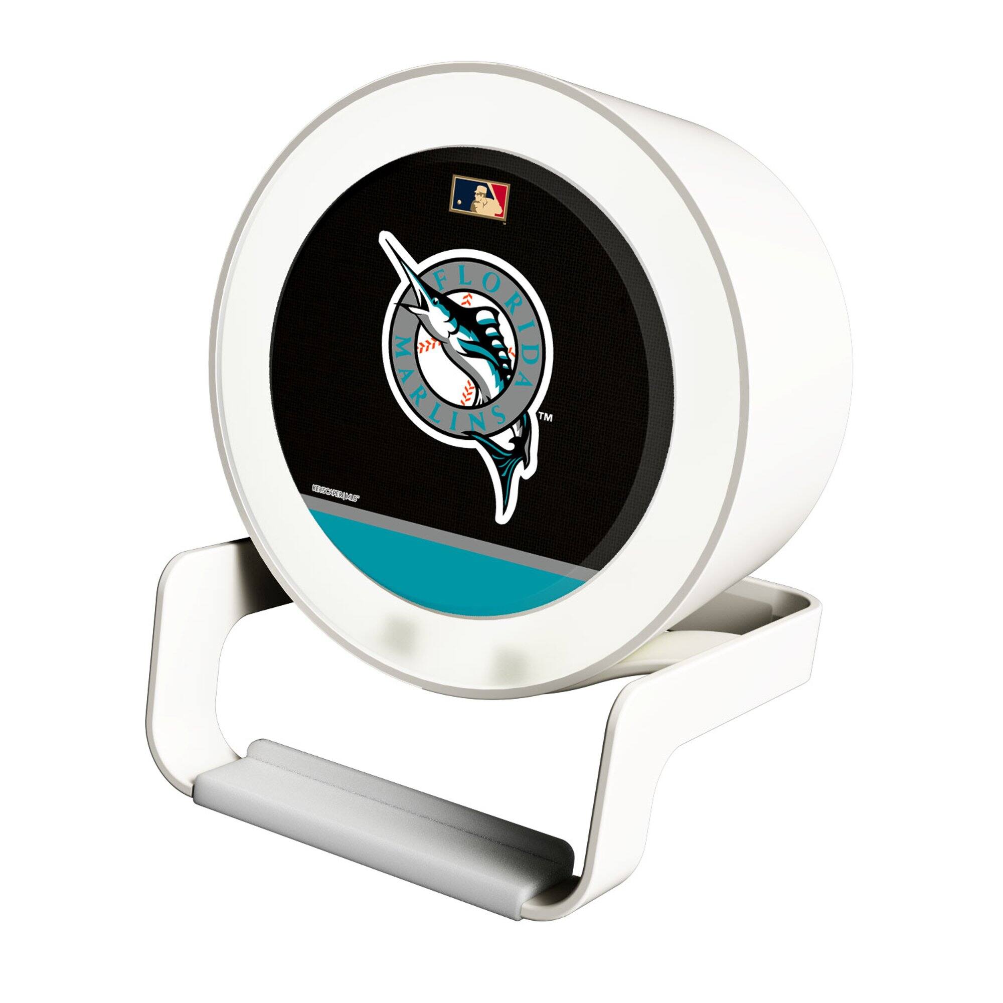 Front. Keyscaper - Florida Marlins Cooperstown Team Logo Night Light Charger with Bluetooth Speaker - Multicolor.