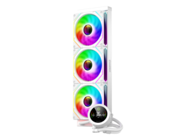 GAMEMAX - 360 Digital WH, Liquid CPU Cooler 360mm Addressable ARGB Pump Fans 290W TDP AIO Water Cooler - White