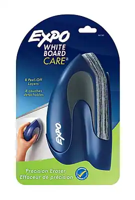 EXPO WHITE BOARD CARE
8 Peel-Off Layers
8 couches détachables
Precision Eraser
Effaceur de précision