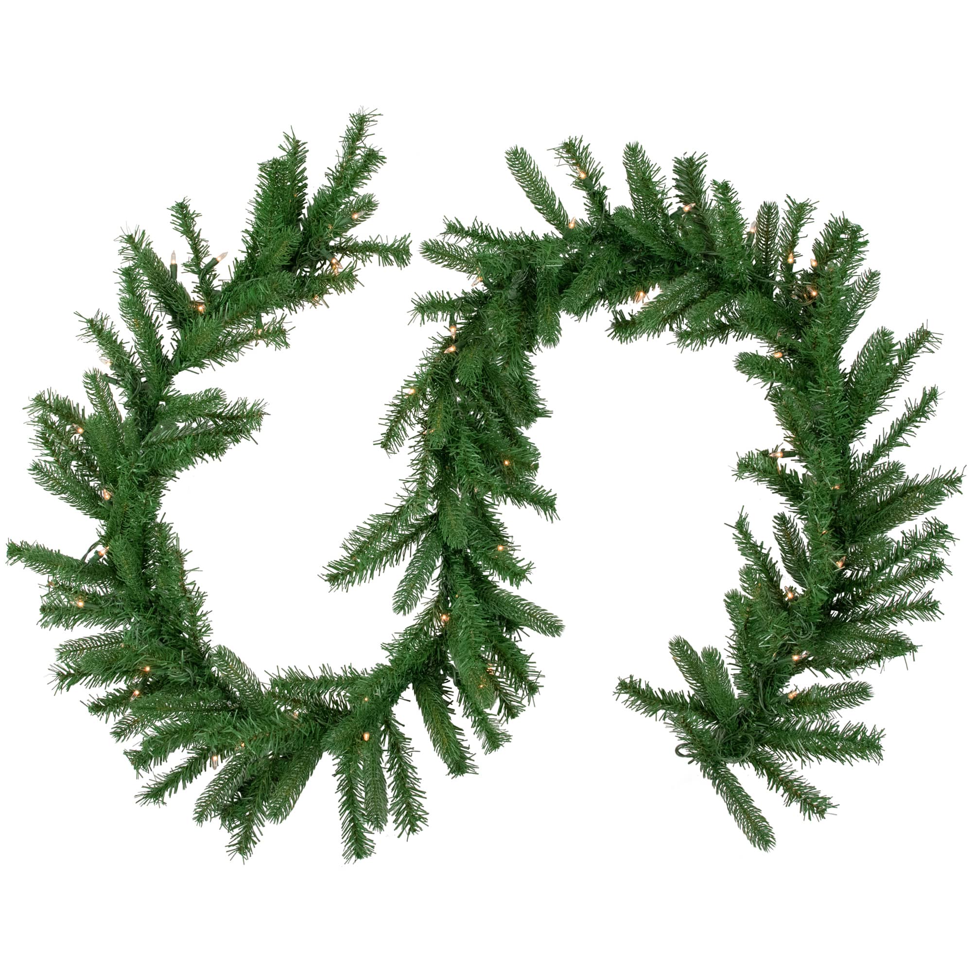 Northlight - 9' x 10" Pre-Lit Sierra Noble Fir Artificial Christmas Garland, Clear Lights - Green