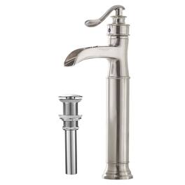 Waterfall Single Hole Single-Handle Vessel Bathroom Faucet With Pop-up Drain Assembly