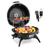 Front. Winado - 20in Portable Electric BBQ Grill Countertop 1600W with Double Layer Design for Indoor Outdoor Garden Camping Party - Black.
