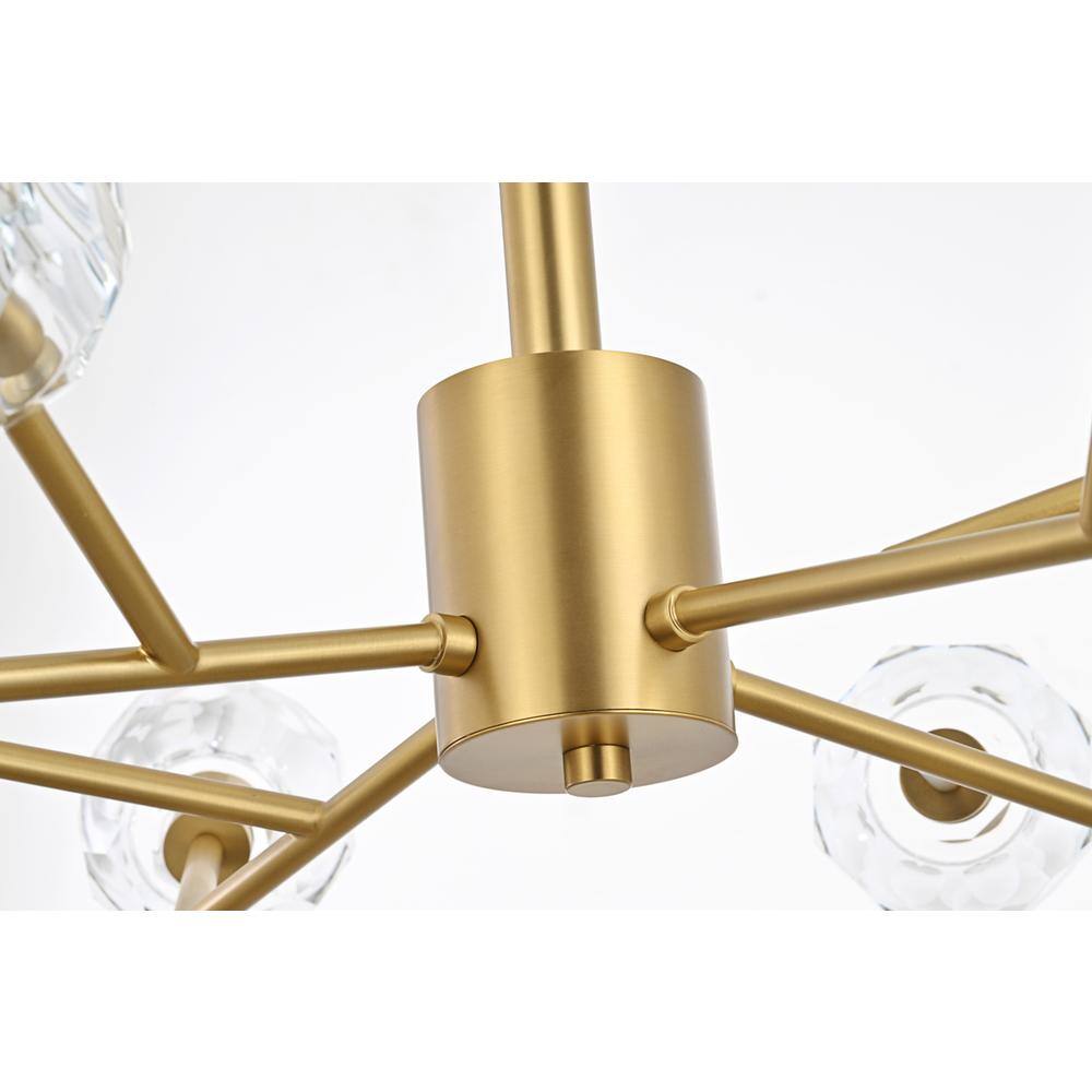 Alt View 1. Elegant Lighting - Graham 12 Light Pendant in Gold - Gold And Clear.