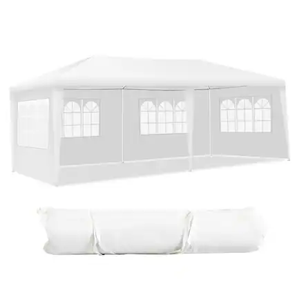 Alt View 1. Gymax - Gymax Outdoor 10'x20' Canopy Tent Heavy Duty Wedding Party Tent W/4 Sidewalls & Window - White.