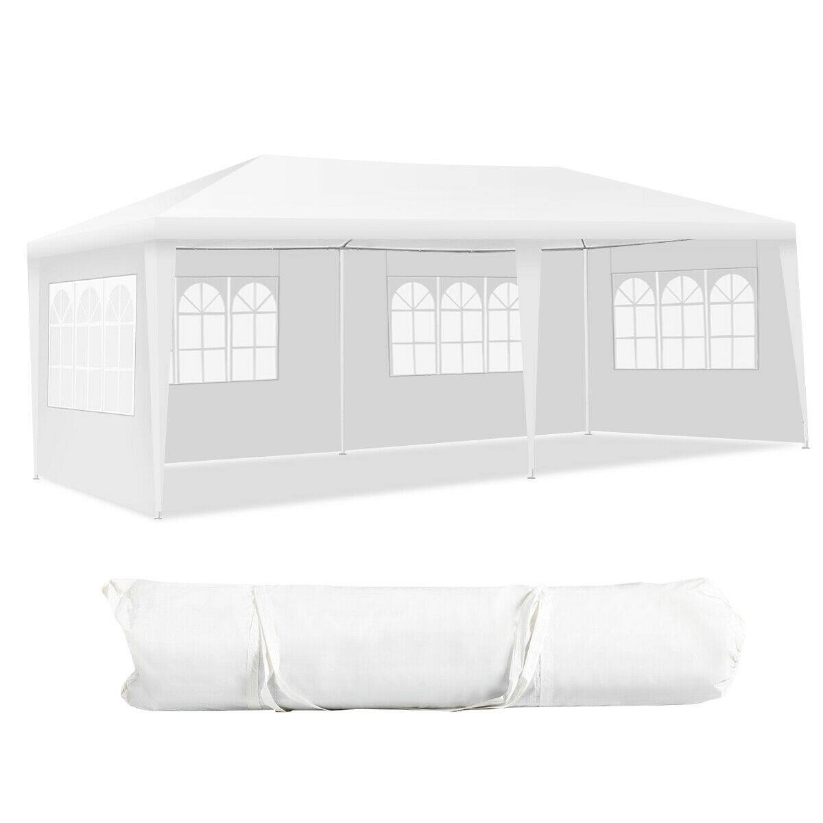 Alt View 1. Gymax - Gymax Outdoor 10'x20' Canopy Tent Heavy Duty Wedding Party Tent W/4 Sidewalls & Window - White.