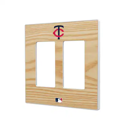 Front. Keyscaper - Baseball Bat Design Double Rocker Light Switch Plate - Multicolor.
