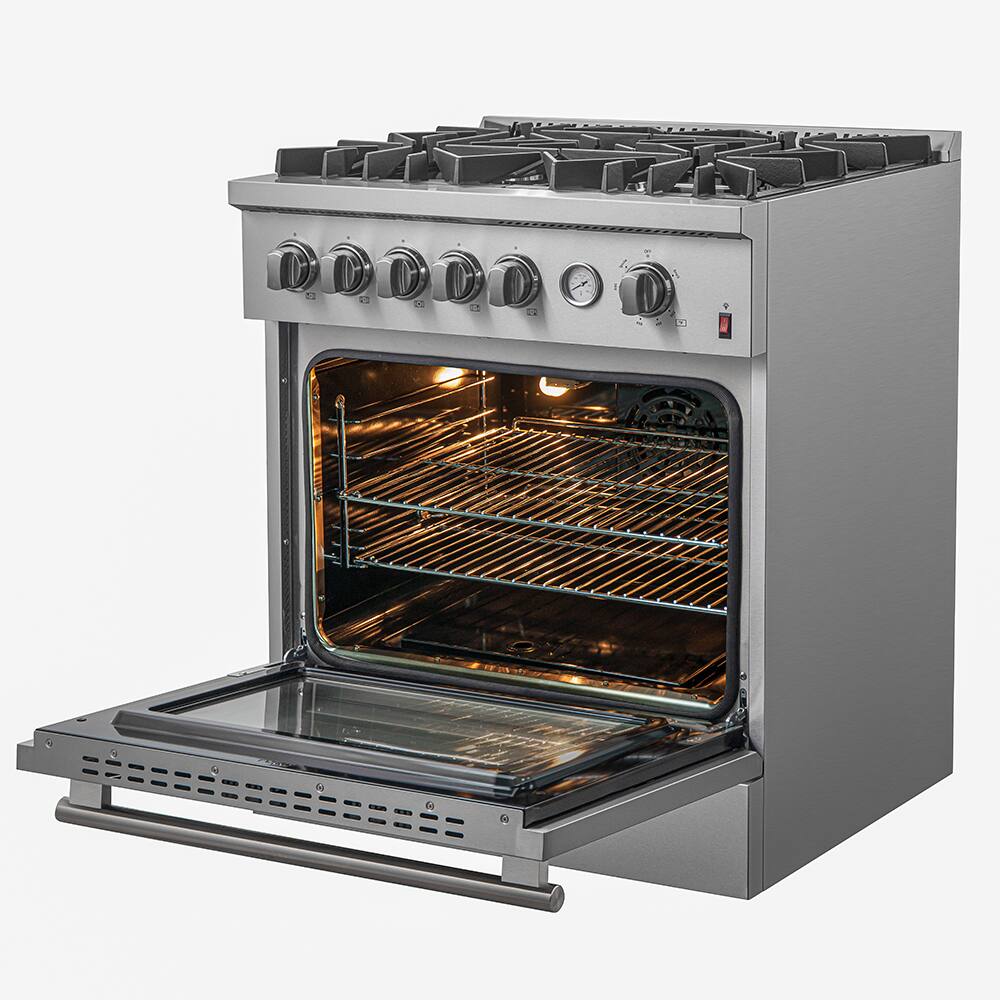 Alt View 3. Forno Appliances - Giovanni 4.32 Cu. Ft. Freestanding Gas Convection Range with Reversible Griddle - Silver.