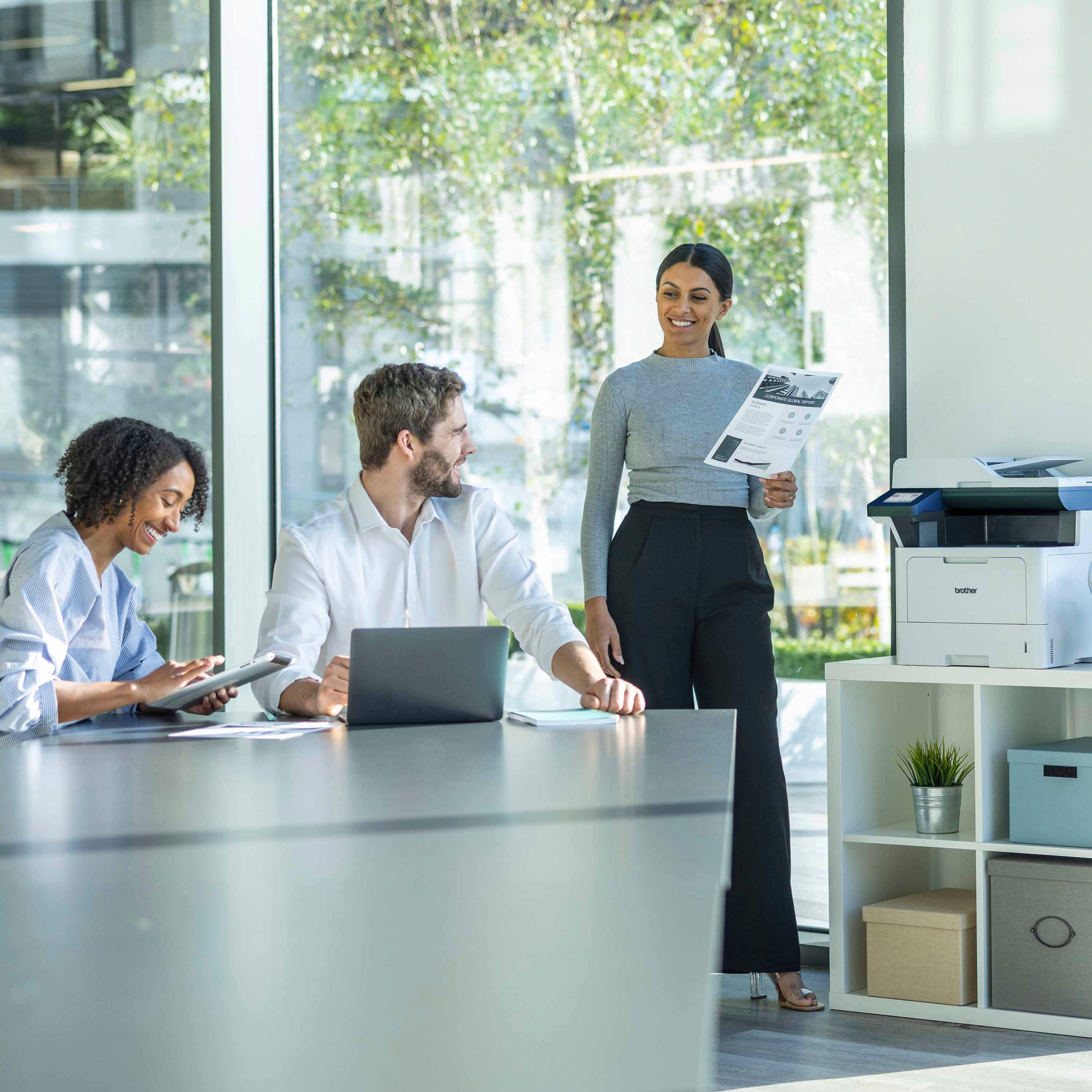 Alt View 13. Brother - MFC-L5710DW Wireless Black-and-White All-in-One Laser Printer with Networking and Duplex Print, Scan, and Copy - Grey/Black.