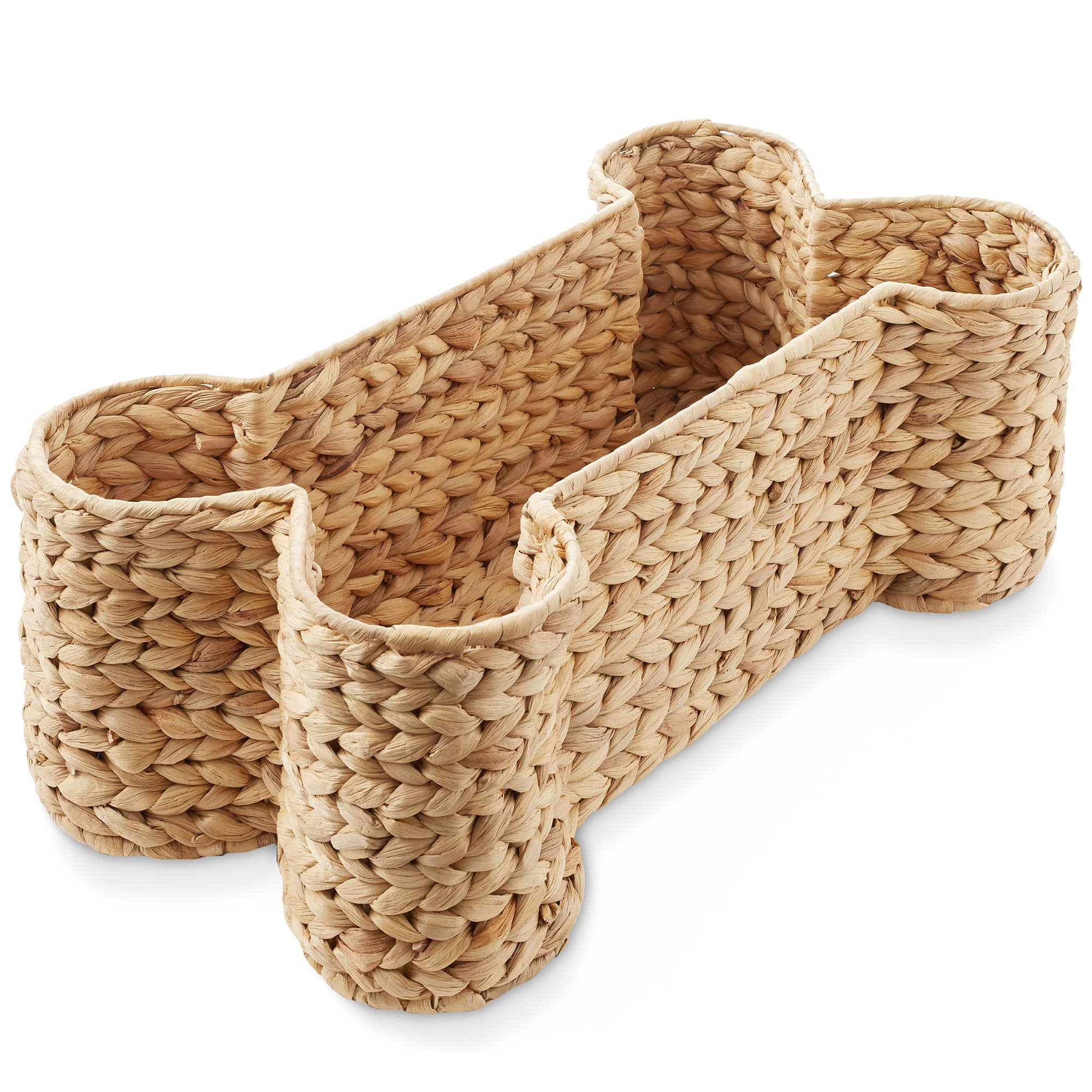 Casafield - Dog Bone Shaped Storage Basket Organizer Bin for Pet Toys - Natural