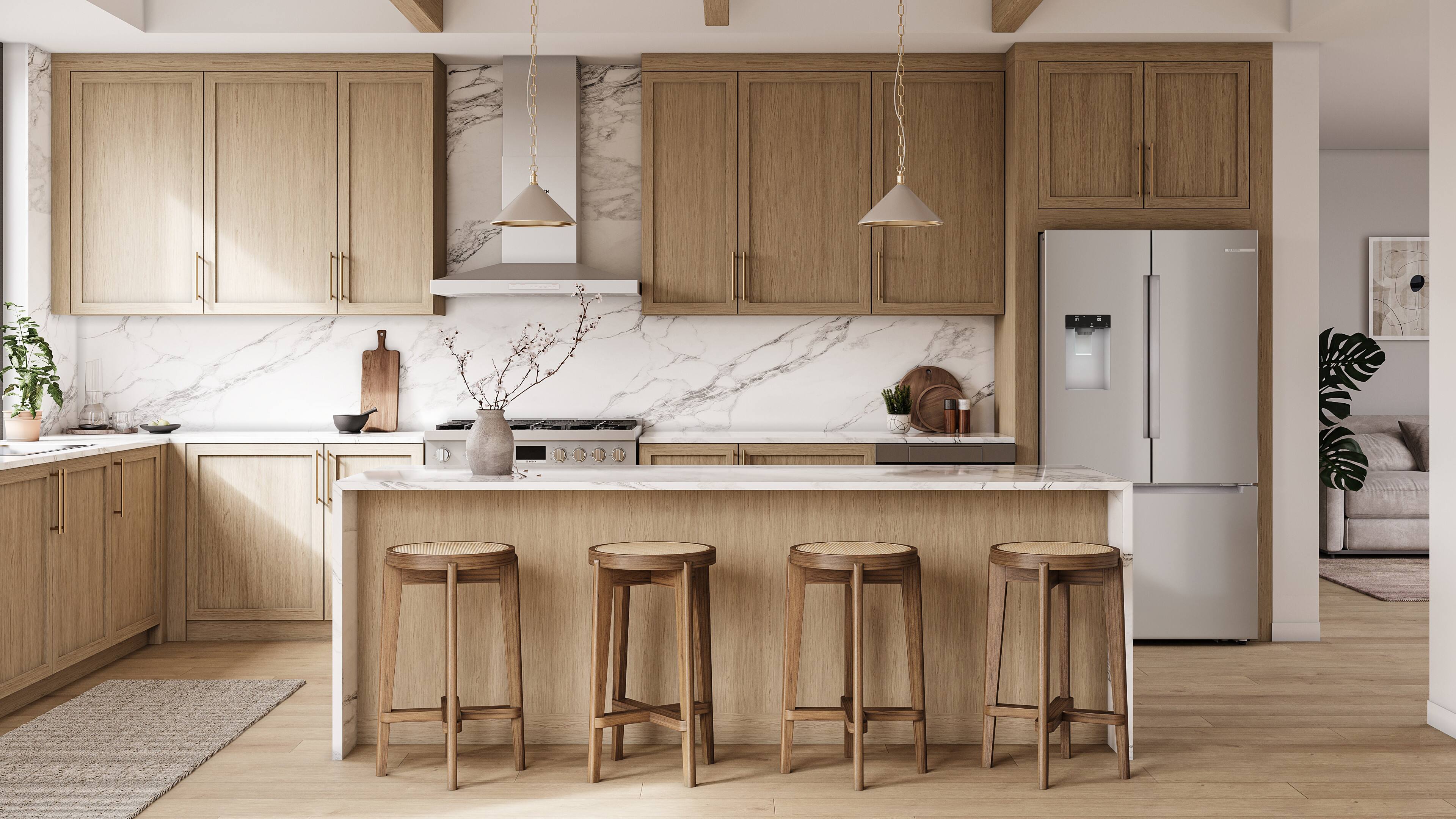 Alt View 13. Bosch - 100 Series 21.6 Cu. Ft. Bottom-Freezer French Door Counter-Depth Smart Refrigerator with External Water and Ice - Stainless Steel.