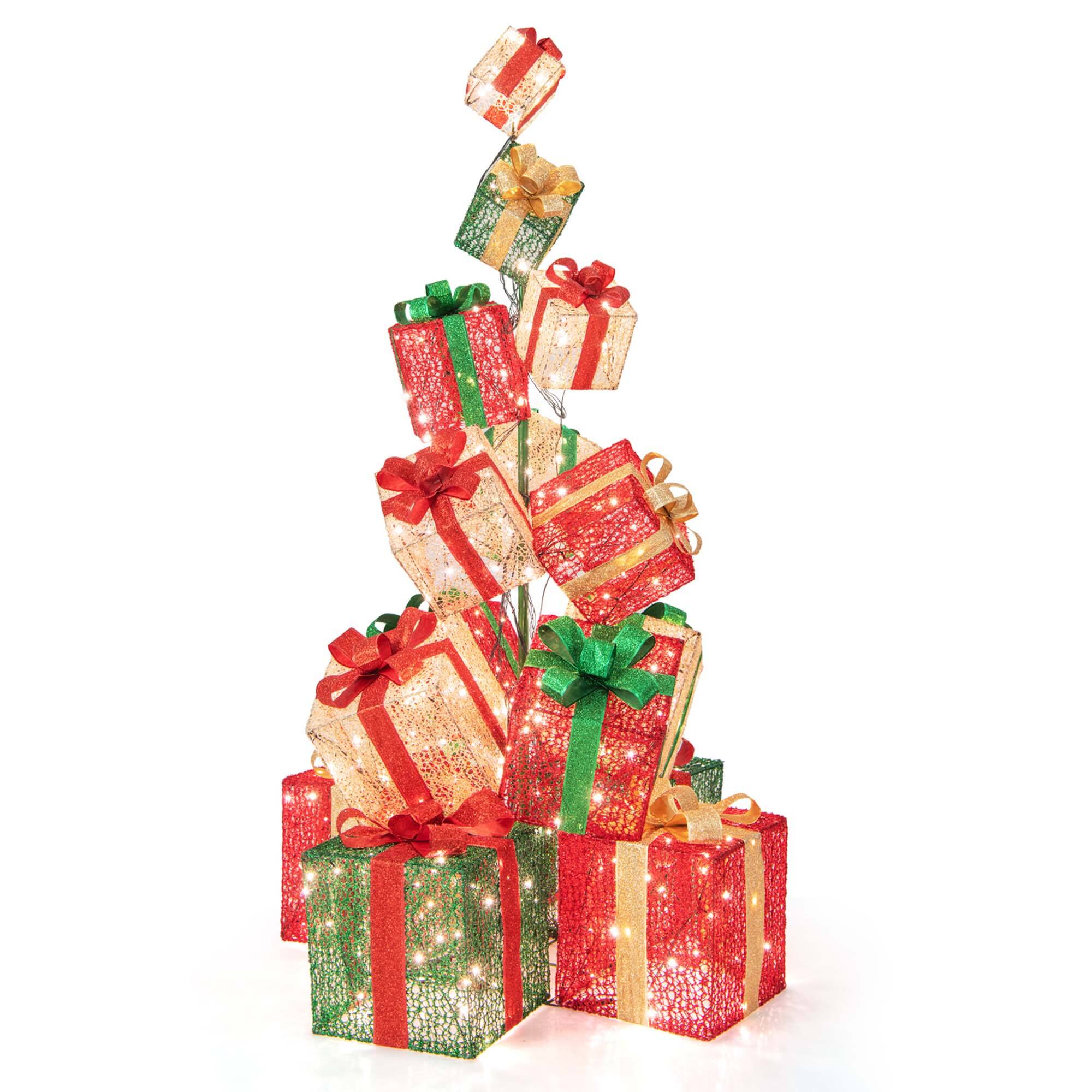 Alt View 19. Costway - 15 Stacked Pre-Lit Gift Box Tower 67'' Lighted Present Decoration with 450 Lights - Multicolor.