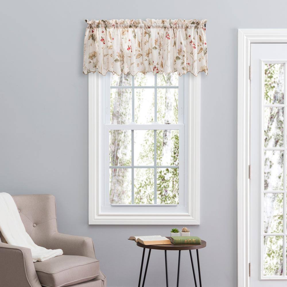 Ellis Curtain - Sophia Floral Crushed Taffeta Rod Pocket Window Valance 48" x 15" - Multi