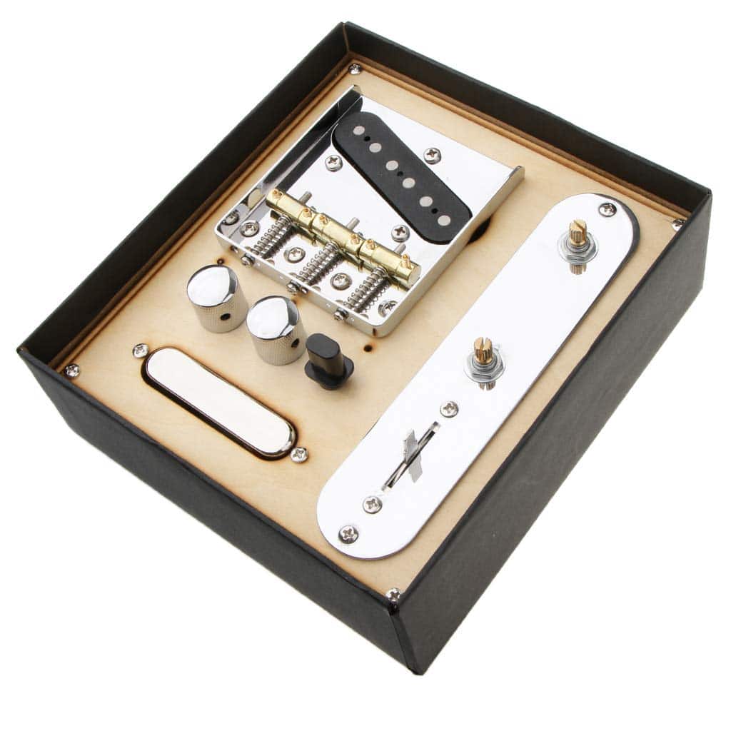 Dazzling Pops - 6 Strings Saddle Bridge Plate 3 Way Control Neck Pickup Set For Fender Electric Guitars Replacement Parts - Default