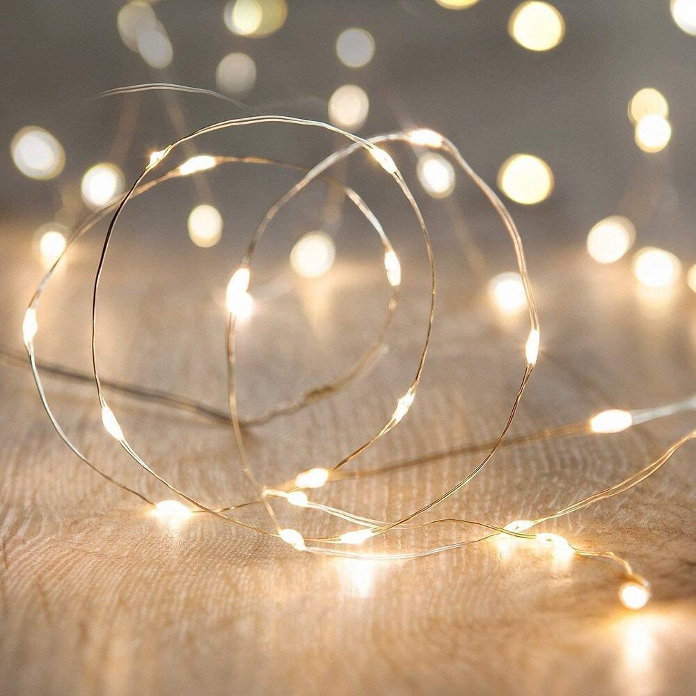 THIRSTY TURTLE - 16.5ft 50 LED Battery Operated Fairy Lights, Warm White, for Party & Wedding