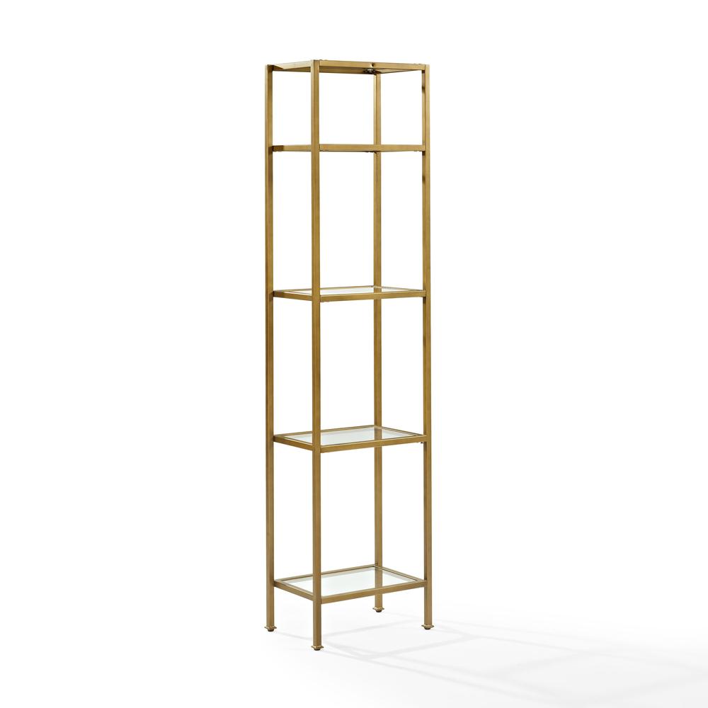 Alt View 4. Crosley Furniture - Aimee Narrow Etagere Bookcase - Soft Gold.