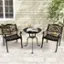 Alt View 3. Costway - 2 PCS Cast Aluminum Patio Chairs Set of 2 Outdoor Dining with Armrests & Curved Seats - Bronze.