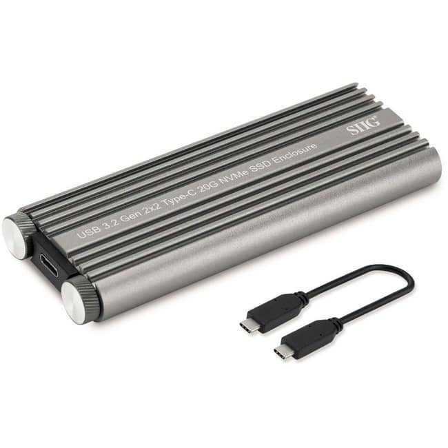 SIIG Inc - USB 3.2 Gen 2x2 Type-C M.2 PCIe NVMe SSD Enclosure - Ultra Fast 20G Data Transfer Rate
