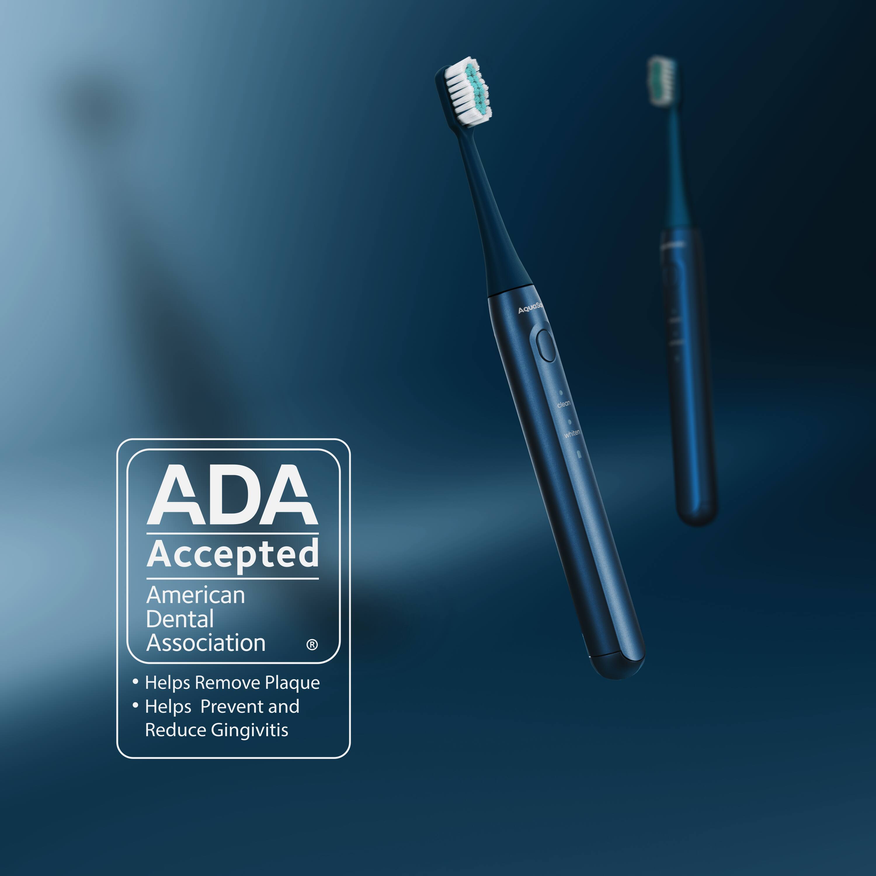 ADA Accepted  
American Dental Association  

- Helps Remove Plaque  
- Helps Prevent and Reduce Gingivitis