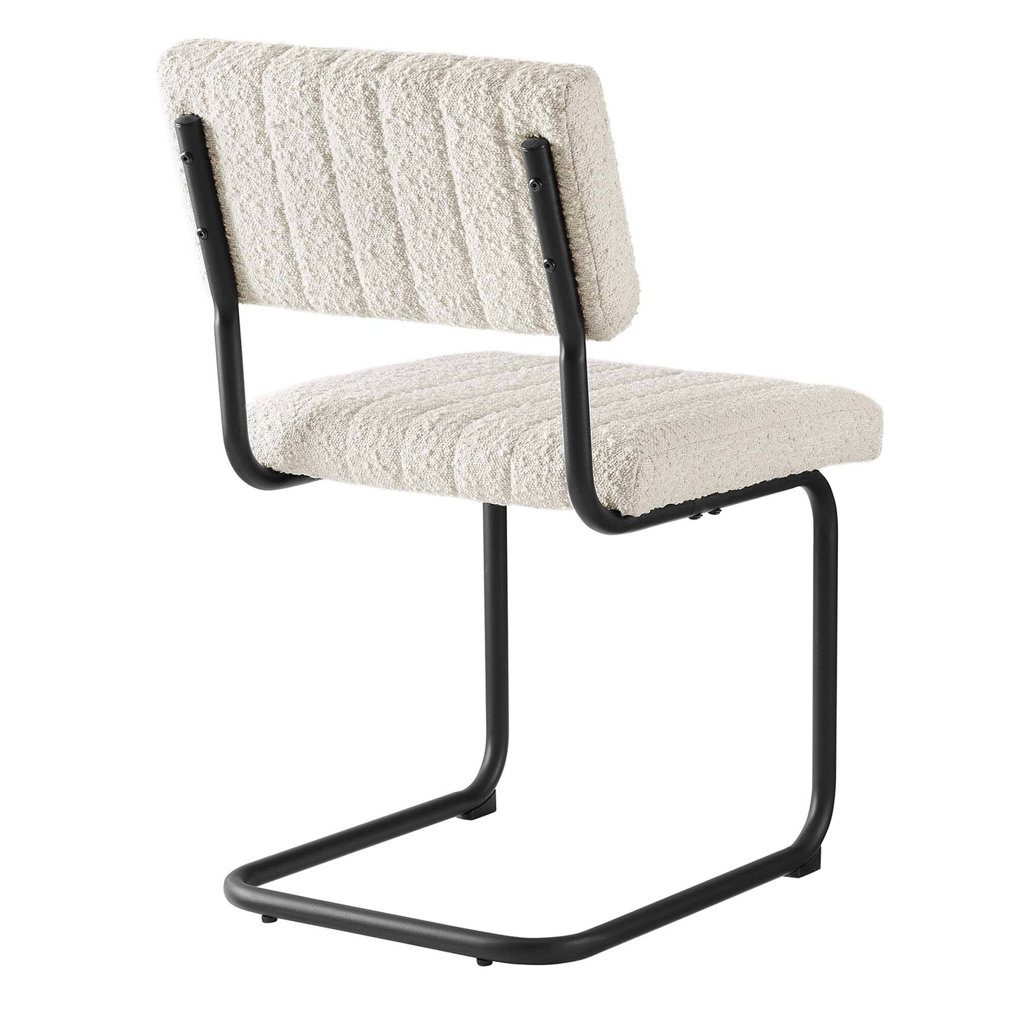 Alt View 4. Modway - Parity Boucle Dining Side Chairs Set of 2 by Modway - Black Ivory.